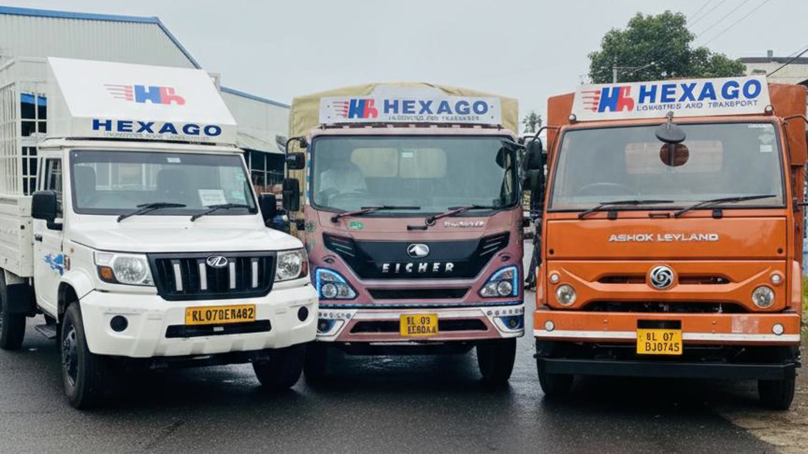 Hexa go Logistics and Transport fleet of freight trucks across India